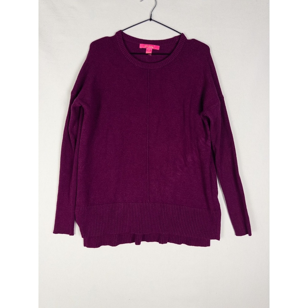 Lilly Pulitzer Sweater Womens S Purple‎ Knit Pullover Solid Casual Ribbed